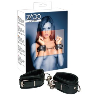 ZADO - bőr csuklóbilincs fekete