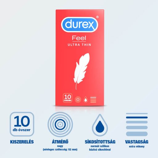 Durex Feel Ultra Thin - ultra élethű óvszer 10db