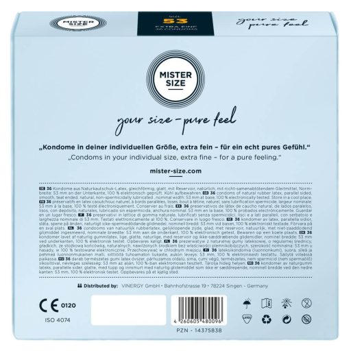 Mister Size vékony óvszer - 53mm 36db