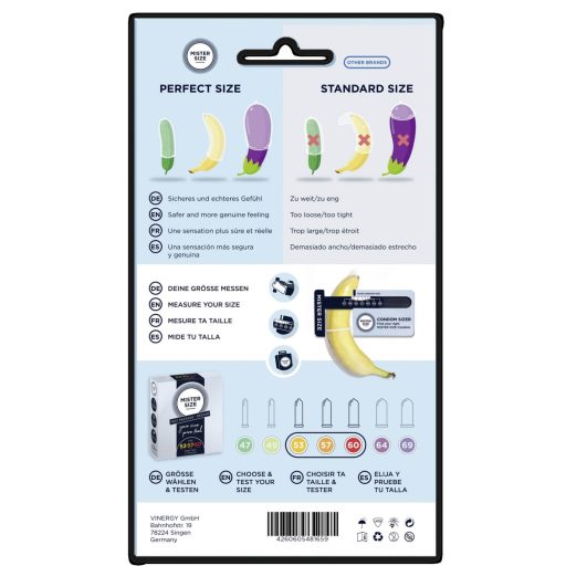 Mister Size óvszer Tesztcsomag Péniszmérővel - 3db