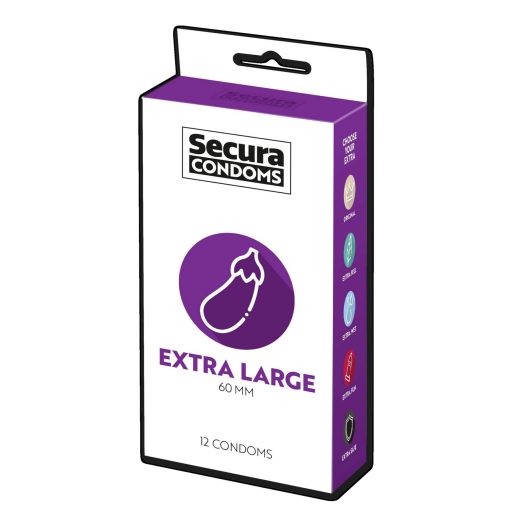 Secura Padlizsán - extra nagy óvszer - 60mm 12db