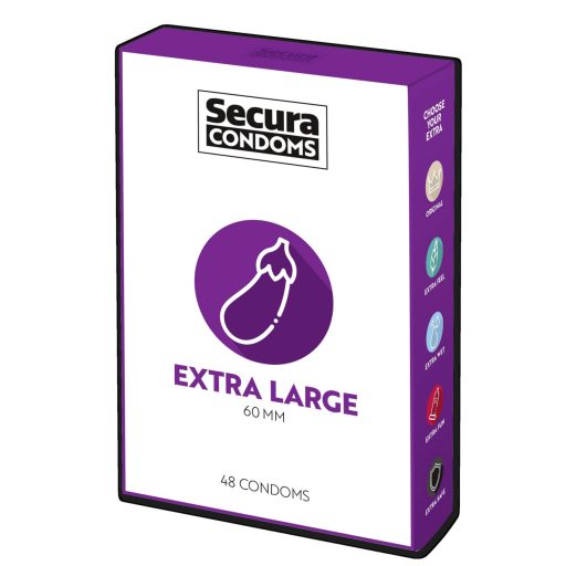 Secura Padlizsán - extra nagy óvszer - 60mm 48db