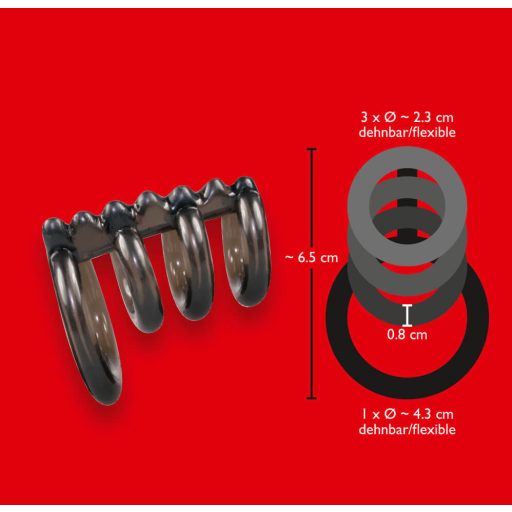 Bad Kitty - tüskés, négyszeres péniszgyűrű