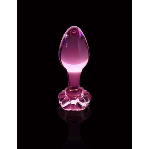 Icicles No. 48 - virágos üveg anál kúp pink
