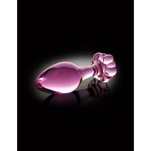 Icicles No. 48 - virágos üveg anál kúp pink