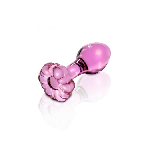 Icicles No. 48 - virágos üveg anál kúp pink