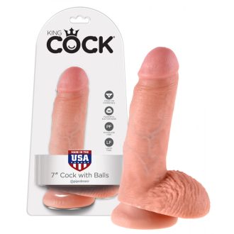 King Cock 7 herés dildó 18 cm - natúr