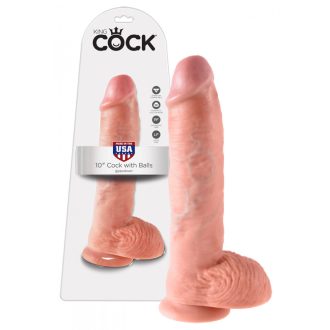 King Cock 10 herés nagy dildó 25 cm - natúr