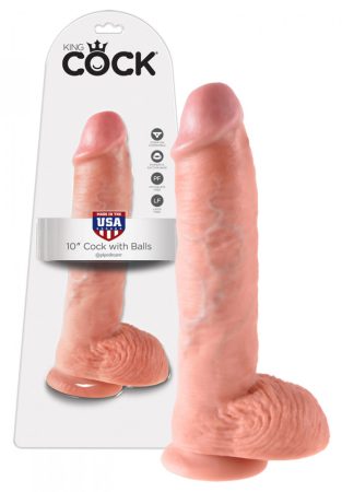 King Cock 10 herés nagy dildó 25 cm - natúr