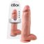 King Cock 12 herés nagy dildó 30 cm - natúr