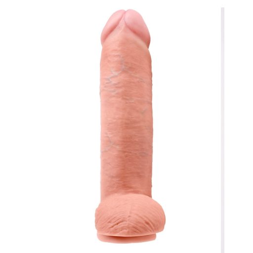 King Cock 12 herés nagy dildó 30 cm - natúr