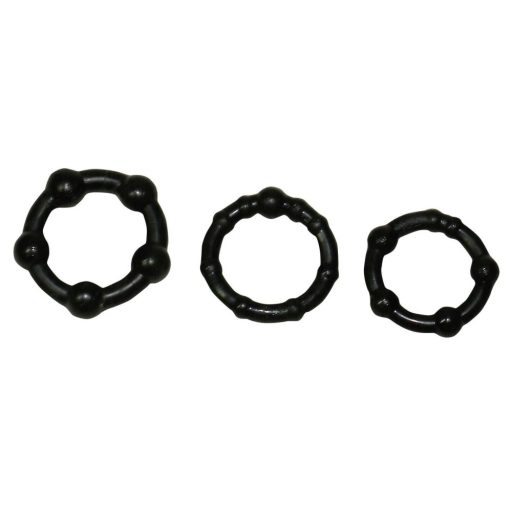 You2Toys - Légy kemény! péniszgyűrű szett - fekete 3db