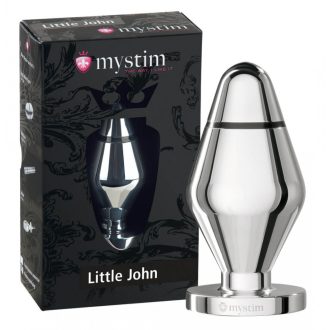 mystim Little John - kicsi elektro anál plug (ezüst)