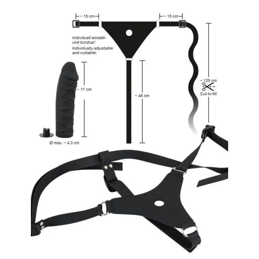 You2Toys - Silicon Strap-On - felcsatolható dildó fekete