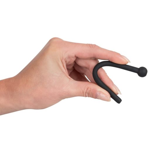 Dilator Piss Play - üreges, szilikon húgycsőtágító dildó fekete