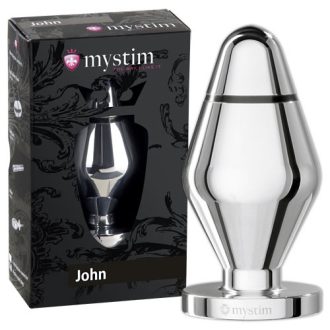 mystim Little John - elektro anál plug - ezüst (nagy)