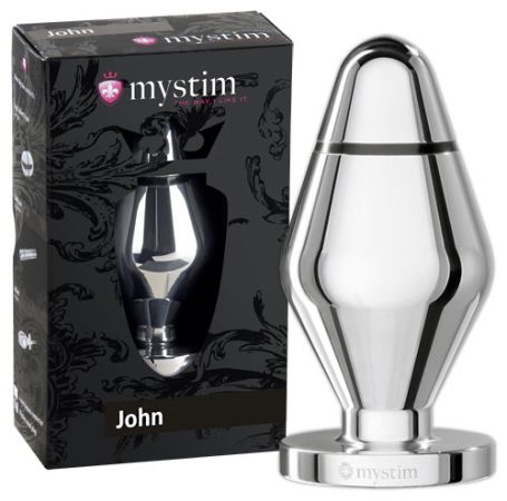 mystim Little John - elektro anál plug - ezüst (nagy)