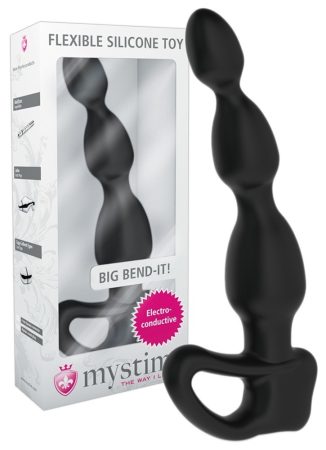mystim Big Bend-it! - gömbös elektro anál dildó (fekete)