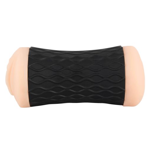 Nature Skin - élethű punci és popsi maszturbátor natúr-fekete