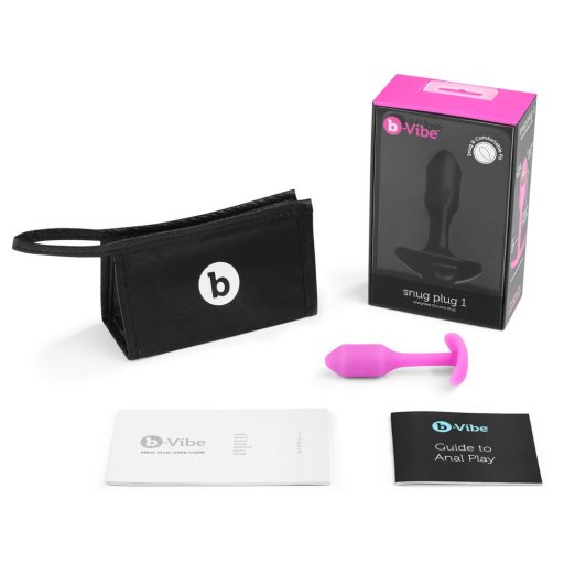 b-vibe Snug Plug 1 - anál dildó belső súllyal 55g - pink