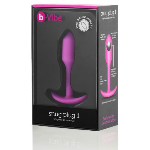 b-vibe Snug Plug 1 - anál dildó belső súllyal 55g - pink