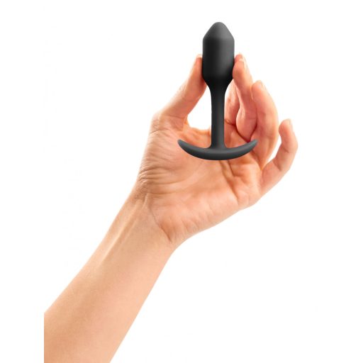 b-vibe Snug Plug 1 - anál dildó belső súllyal 55g - fekete