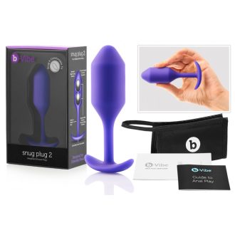 b-vibe Snug Plug 2 - dupla golyós anál dildó 114g - lila