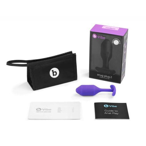 b-vibe Snug Plug 2 - dupla golyós anál dildó 114g - lila