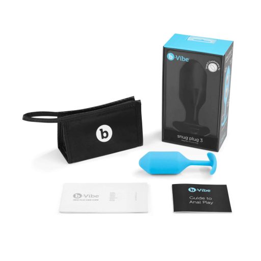 b-vibe Snug Plug 3 - dupla golyós anál dildó 180g - kék