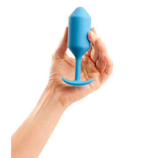 b-vibe Snug Plug 3 - dupla golyós anál dildó 180g - kék