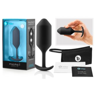 b-vibe Snug Plug 3 - dupla golyós anál dildó 180g - fekete