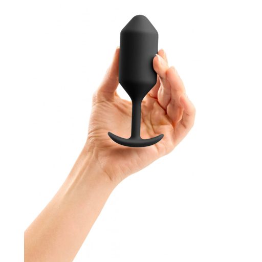 b-vibe Snug Plug 3 - dupla golyós anál dildó 180g - fekete