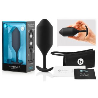 b-vibe Snug Plug 4 - dupla golyós anál dildó 257g - fekete
