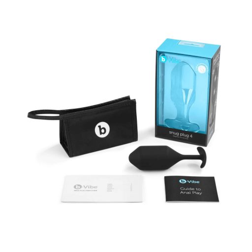 b-vibe Snug Plug 4 - dupla golyós anál dildó 257g - fekete