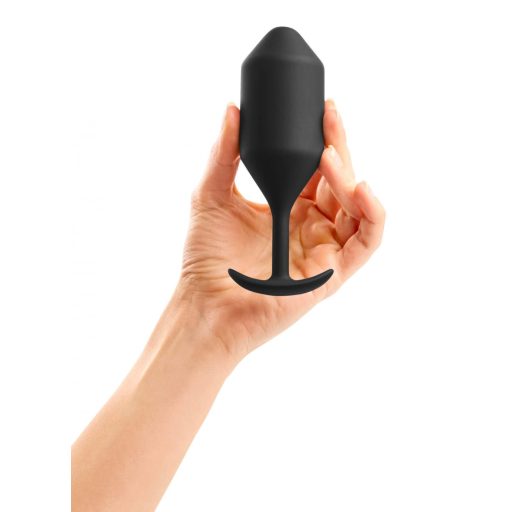 b-vibe Snug Plug 4 - dupla golyós anál dildó 257g - fekete