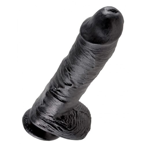 King Cock 10 herés dildó 25 cm - fekete