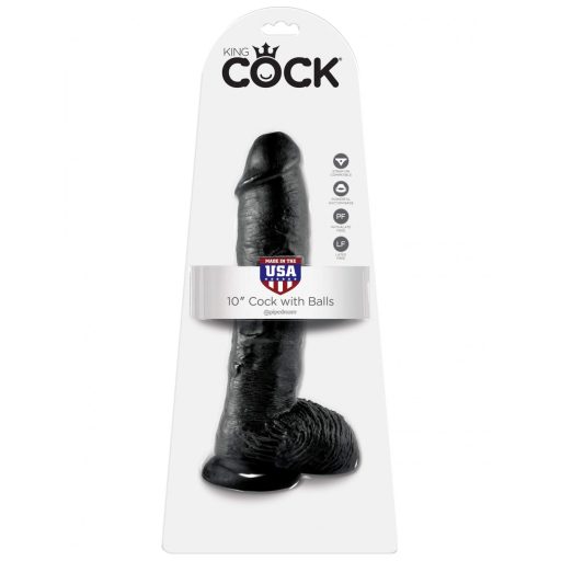 King Cock 10 herés dildó 25 cm - fekete