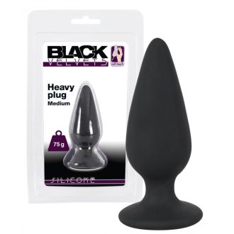 Black Velvet Heavy - 75g-os anál dildó fekete