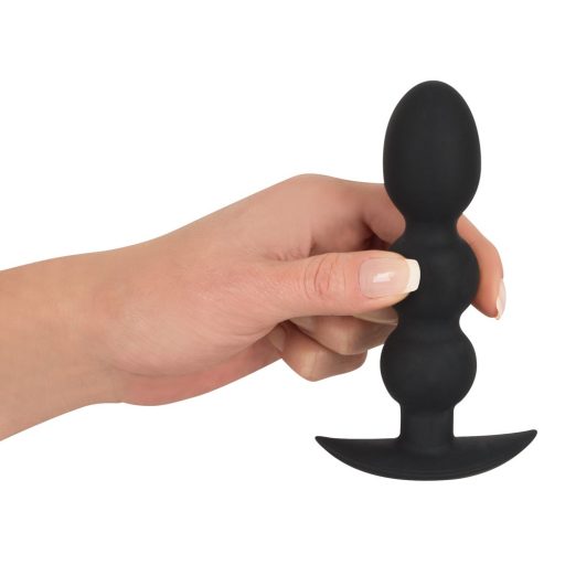 Black Velvet Heavy - 145g-os gömbös anál dildó fekete