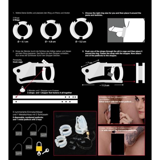 You2Toys - Peniscage - szilikon péniszketrec fehér
