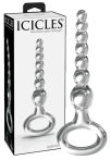   Icicles No. 67 - gömbös üveg dildó fogógyűrűvel (áttetsző)