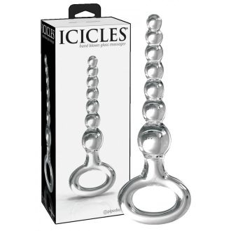 Icicles No. 67 - gömbös üveg dildó (átlátszó)