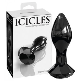 Icicles No. 78 - kúpos üveg anál dildó fekete