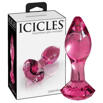 Icicles No. 79 - kúpos üveg anál dildó pink