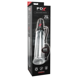 PDX Elite - 2in1 - péniszpumpa és maszturbátor egyben áttetsző