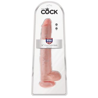 King Cock 14 herés nagy dildó 35cm - natúr