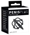 Penisplug - szilikon makk ketrec húgycsőkúppal fekete Penisplug - szilikon makk ketrec húgycsőkúppal fekete