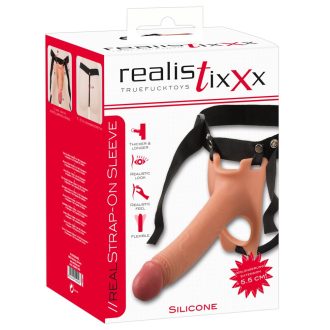 Realistixxx Strap-on - felcsatolható, üreges, élethű dildó natúr