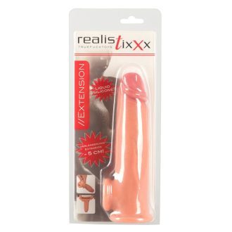 Realistixxx - heregyűrűs hosszabbító péniszköpeny - 19cm natúr