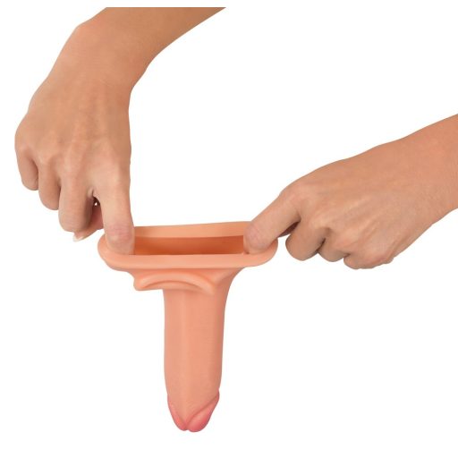 Realistixxx - heregyűrűs hosszabbító péniszköpeny - 19cm natúr